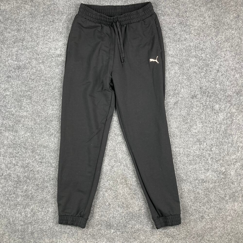 Puma Sweatpants Womens S Black Jogger Stretch Drawstring Logo Athletic Pants